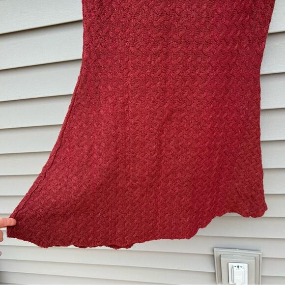 💚SALE: NWT Love Riche size L Cable Knit Sleeveless Wool Blend Dress - Rust Red - Picture 12 of 13